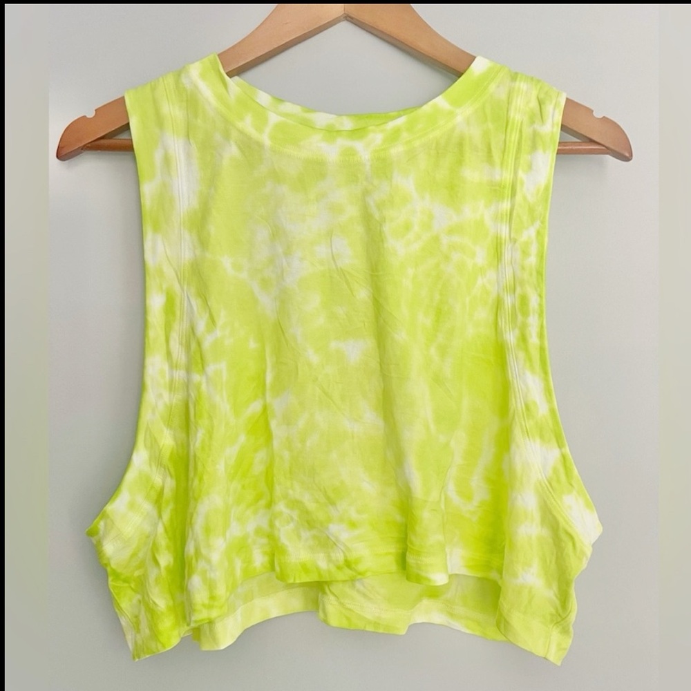 Lululemon All Yours Cropped Cotton Tank Top *Tie Dye Marmoleado Eccentric Lime